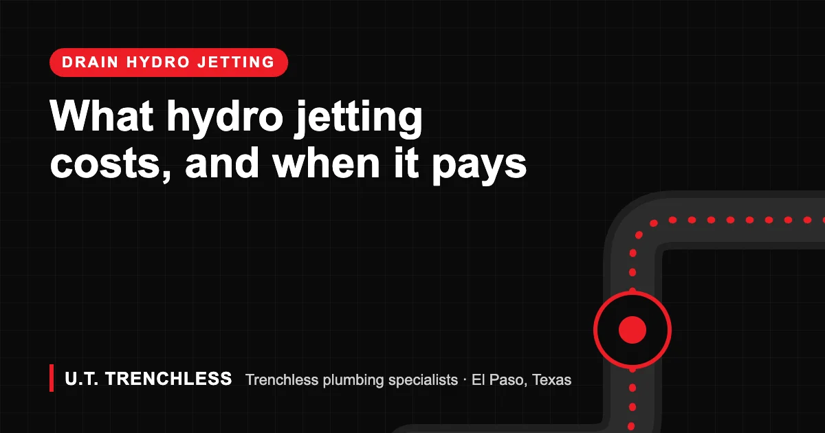 Hydro jetting cost guide from U.T. Trenchless, trenchless plumbers in El Paso, Texas