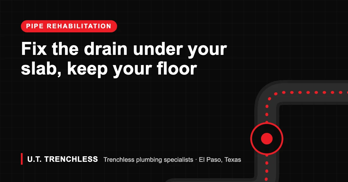 Under slab drain repair guide from U.T. Trenchless, trenchless plumbers in El Paso, Texas