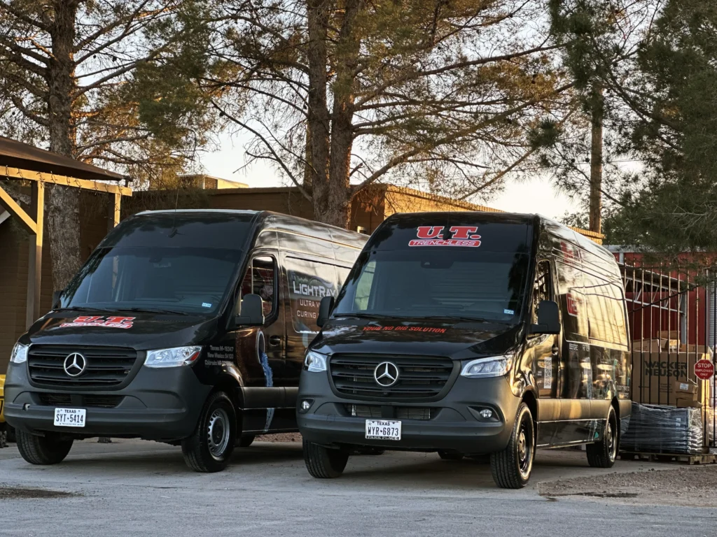 U.T. Trenchless service vans ready for drain and sewer calls in El Paso, TX