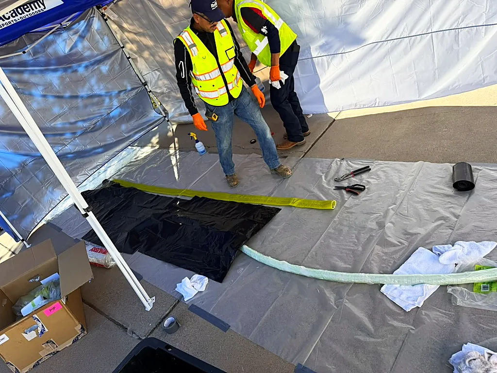 U.T. Trenchless crew and equipment at a multifamily property in El Paso