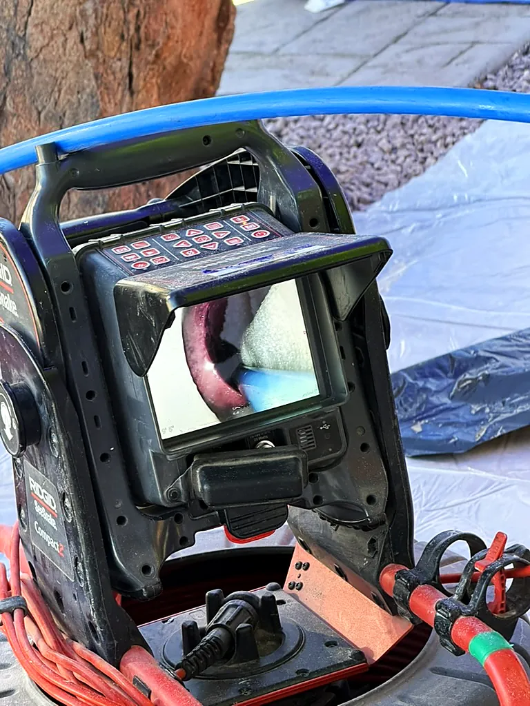 Video pipe inspection camera a plumbing subcontractor uses for sewer scope inspections in El Paso
